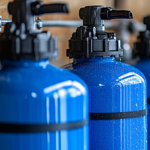 closeup of ozone water treatment filters