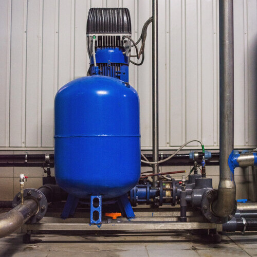 a pressure tank in a building